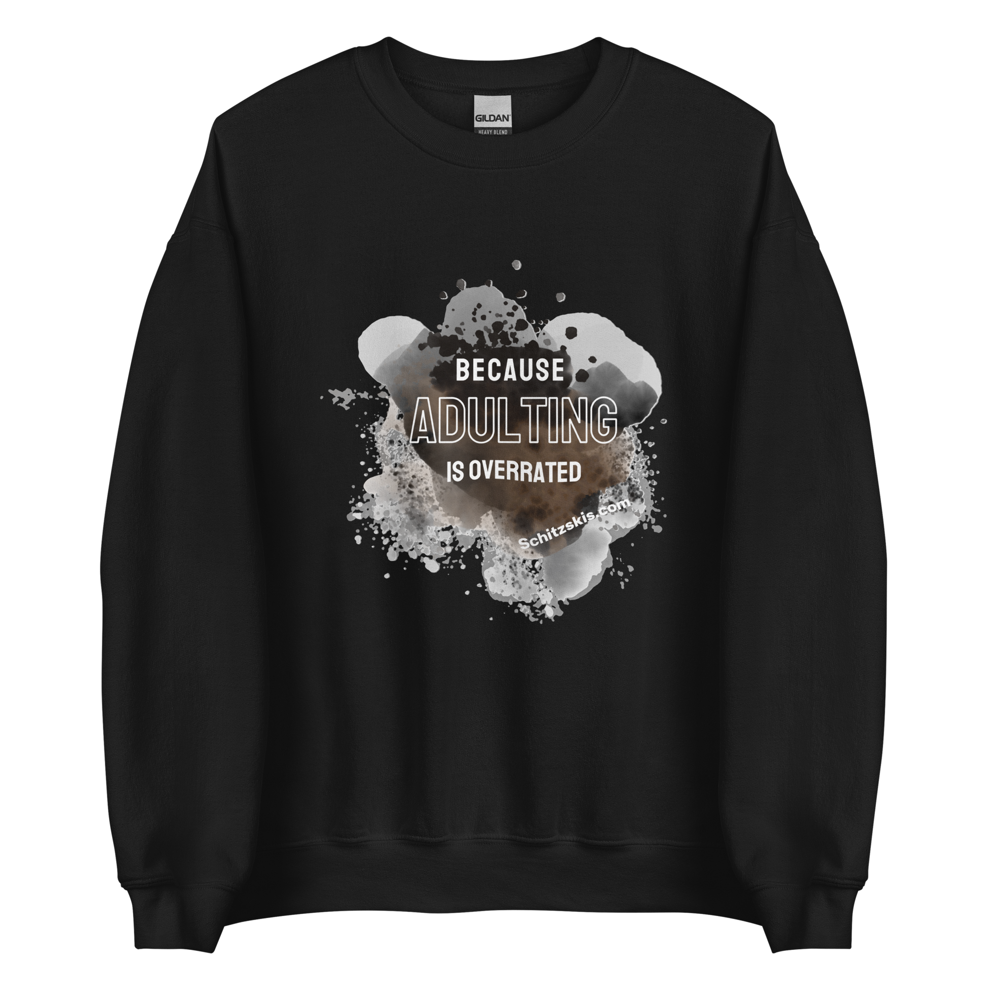 Adulting is Overrated Unisex Sweatshirt in Black color front view