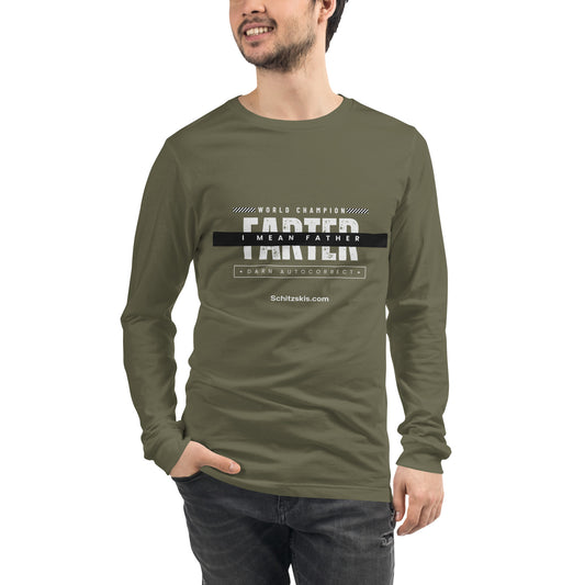 World Champion Long Sleeve Tee Army green color  front view on male model