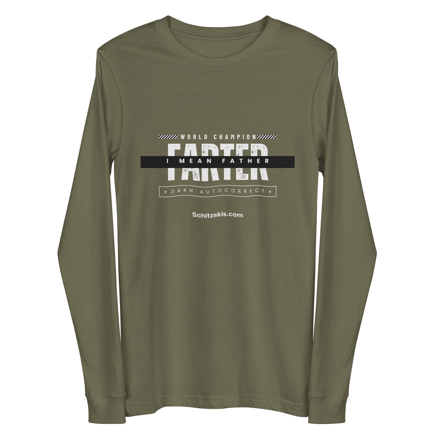 World Champion Long Sleeve Tee in Army green color front view