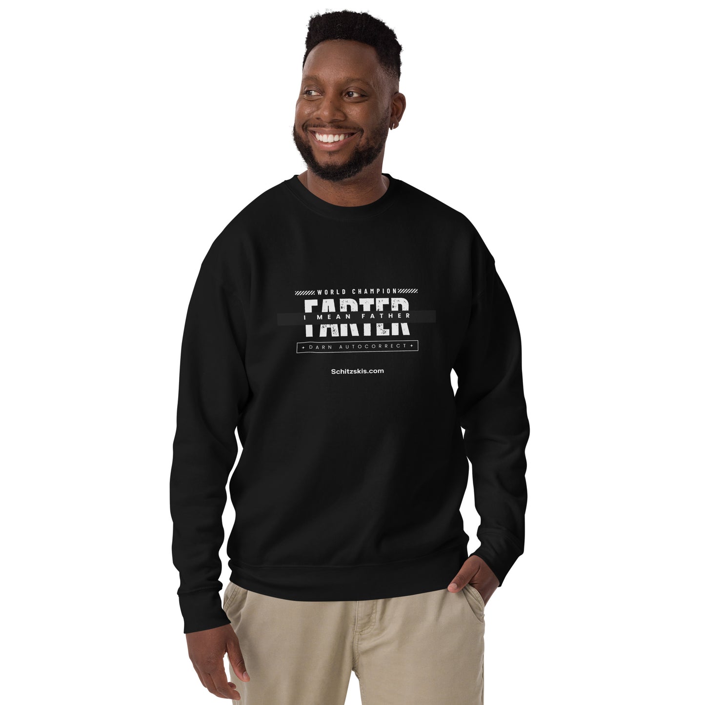 World Champion Premium Sweatshirt in black color on black male model front view